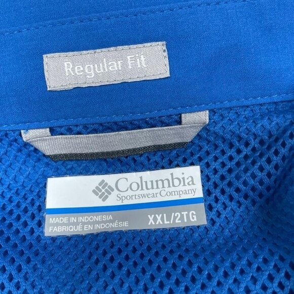 Columbia Mens Omni-Shade Regular Fit Shirt Size XXL Blue New a0045 - Picture 3 of 8